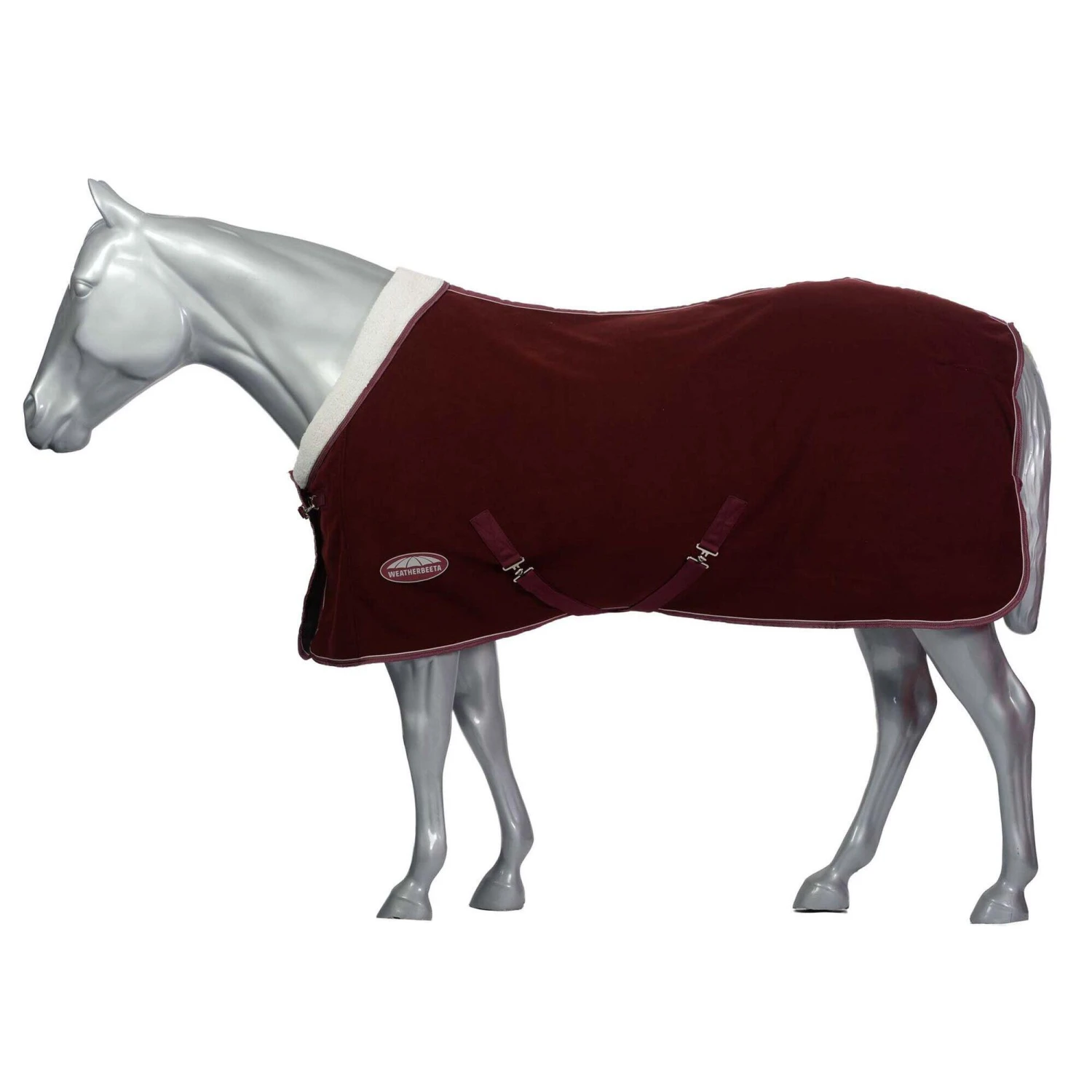 Weatherbeeta StandardNeck Sherpa Fleece Horse Cooler Rug (Maroon/White) 1 Weatherbeeta StandardNeck Sherpa Fleece Horse Cooler Rug (Maroon/White)