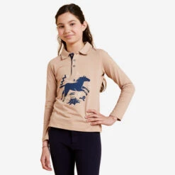 Girls' Long-Sleeved Horse Riding Polo Shirt 100 -Horse Riding Equipment Store k2aec1d745ff7528f3ed16cf1b7f12f76