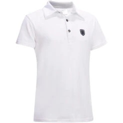 Kids' Short-Sleeved Horse Riding Show Polo Shirt 100