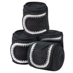 Weatherbeeta Fleece Bling Bandage For Horses (Set Of 4) (Black)
