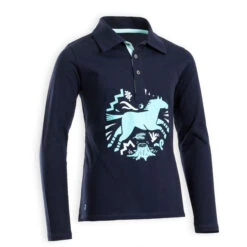 Girls' Long-Sleeved Horse Riding Polo Shirt 100 -Horse Riding Equipment Store k4cc26f06f25853d229c6130ad931f0a6