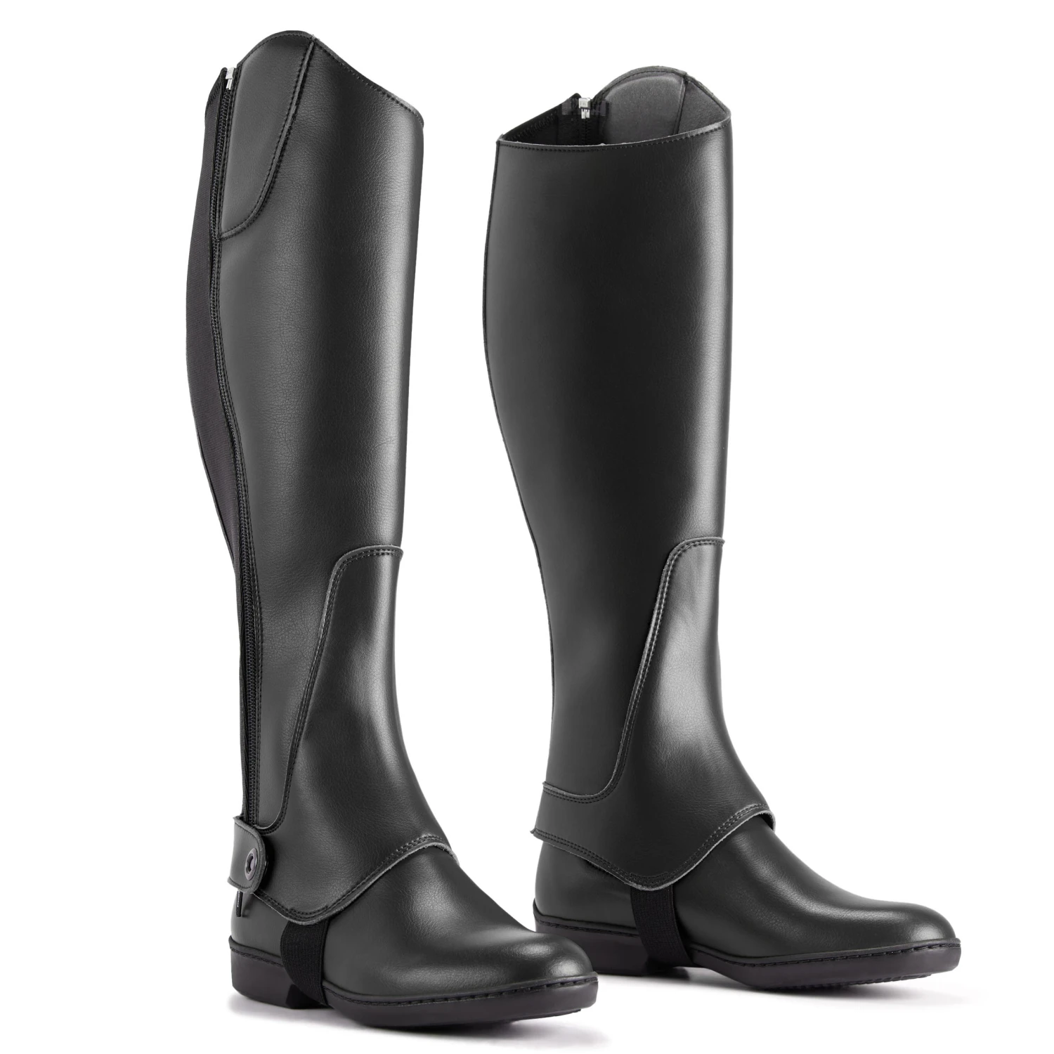 Adult Horse Riding Synthetic Half-Chaps 500 3 Adult Horse Riding Synthetic Half-Chaps 500 - Image 3