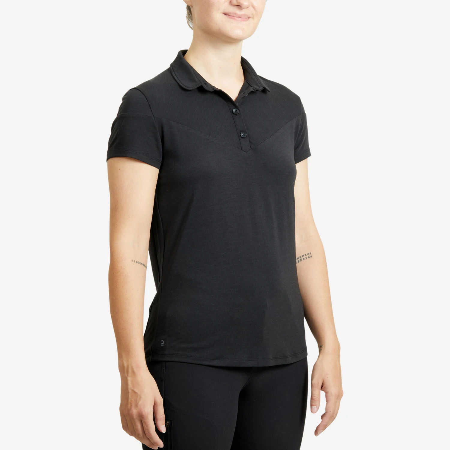 Women's Short-Sleeved Horse Riding Polo Shirt 100 2 Women's Short-Sleeved Horse Riding Polo Shirt 100 - Image 2