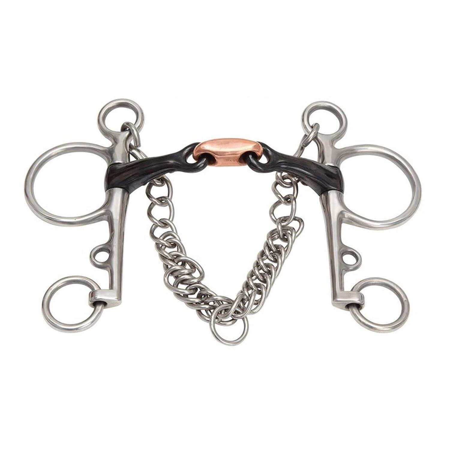 Sweet Iron DoubleJointed Horse Pelham Bit (Black) 1 Sweet Iron DoubleJointed Horse Pelham Bit (Black)