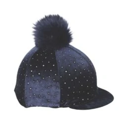 Velvet Sparkle Hat Cover (Black) -Horse Riding Equipment Store k7ed2fe935cf9877d21c20c30e6e0b7e7