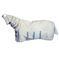 Weatherbeeta Comfitec Sweet Itch Shield Combo Neck Horse Turnout Rug (White/Blue)