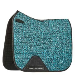 Weatherbeeta Prime Leopard Print Horse Dressage Saddlepad (Turquoise/Black)