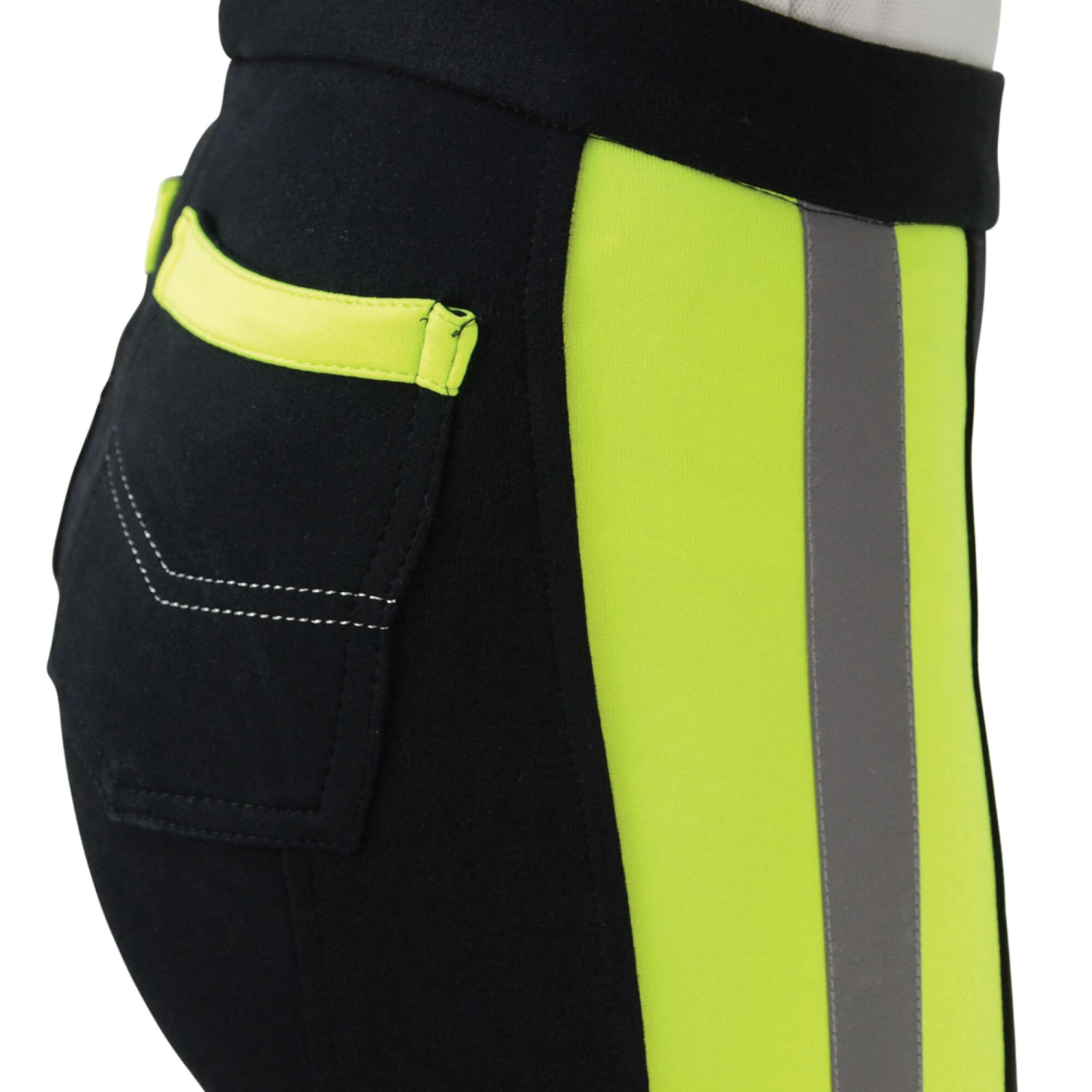 HyVIZ Reflector Ladies Riding Jodhpurs Yellow Black 3 HyVIZ Reflector Ladies Riding Jodhpurs Yellow Black - Image 3