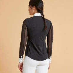 Women's Long-Sleeved Horse Riding Show Polo Shirt 900 -Horse Riding Equipment Store kb30c4435dfd9a684d24592c8fb9a33f6
