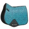 Weatherbeeta Prime Leopard Print Horse Saddlepad (Turquoise/Black)