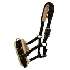 Fleece Lined Horse Lunge Cavesson (Black)