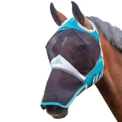Fine Mesh Ear Holes Horse Fly Mask With Nose (Black) 6 Fine Mesh Ear Holes Horse Fly Mask With Nose (Black) -Horse Riding Equipment Store kca004617e911b59bd6be73f91bbdc888