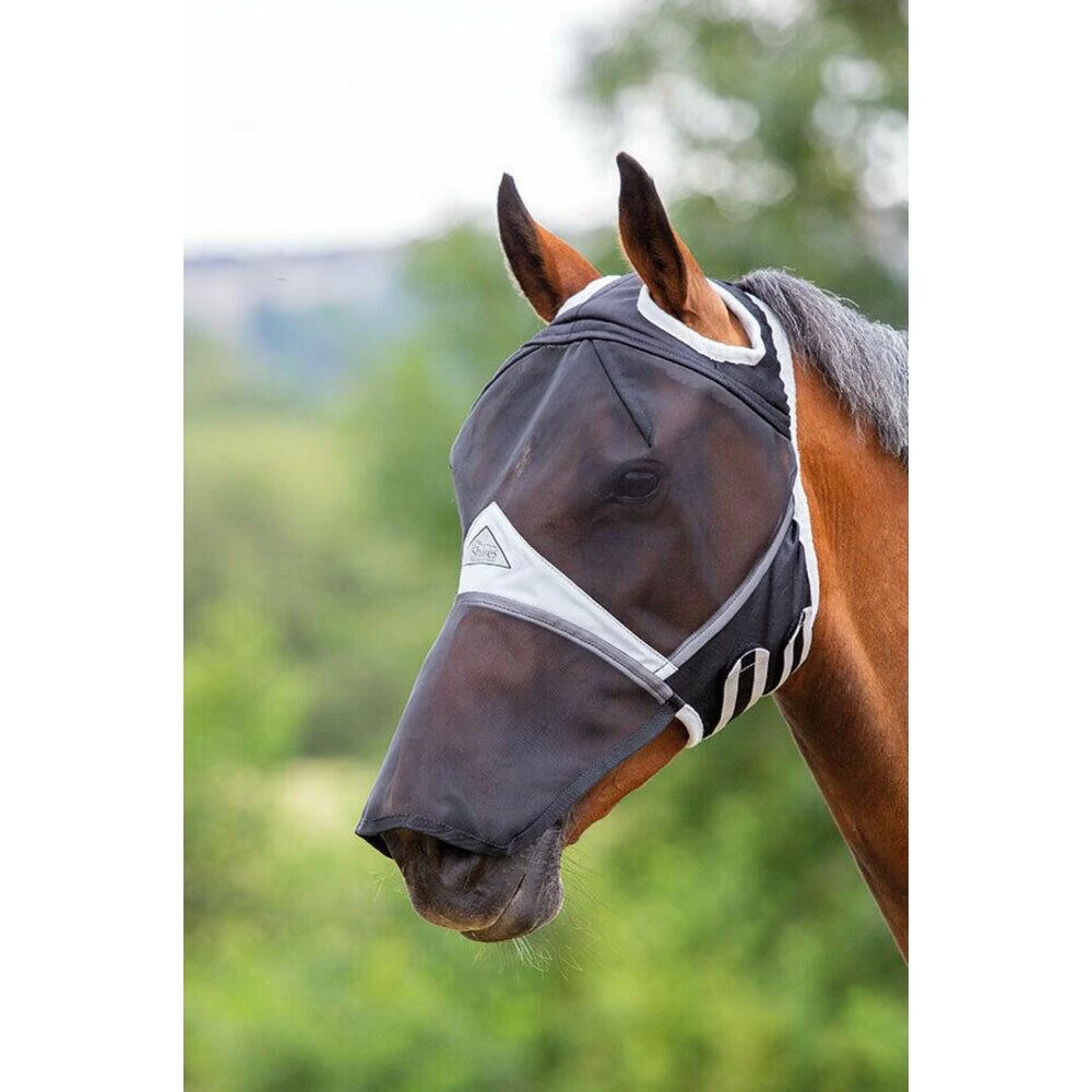 Fine Mesh Ear Holes Horse Fly Mask With Nose (Black) 2 Fine Mesh Ear Holes Horse Fly Mask With Nose (Black) - Image 2